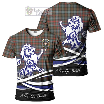 Murray of Atholl Weathered Tartan Cotton T-shirt with Alba Gu Brath Regal Lion Emblem