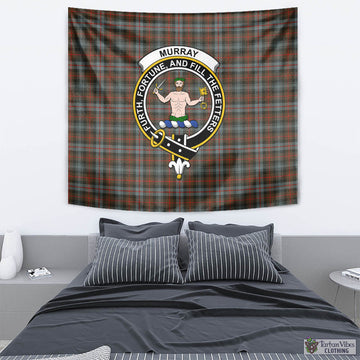 Murray of Atholl Weathered Tartan Tapestry Wall Hanging and Home Decor for Room with Family Crest