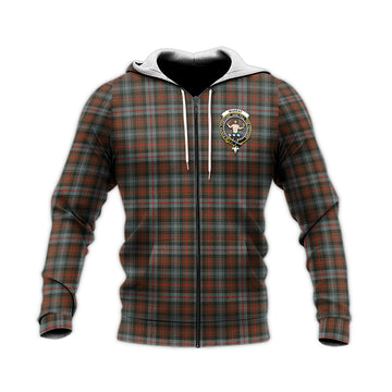 Murray of Atholl Weathered Tartan Knitted Hoodie with Family Crest