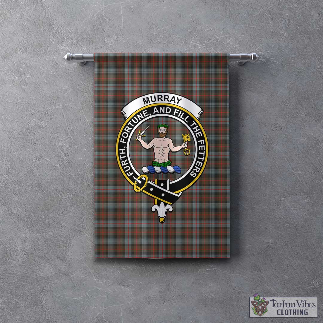 Tartan Vibes Clothing Murray of Atholl Weathered Tartan Gonfalon, Tartan Banner with Family Crest