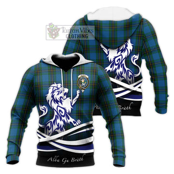 Murray of Elibank Tartan Knitted Hoodie with Alba Gu Brath Regal Lion Emblem