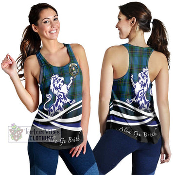 Murray of Elibank Tartan Women's Racerback Tanks with Alba Gu Brath Regal Lion Emblem