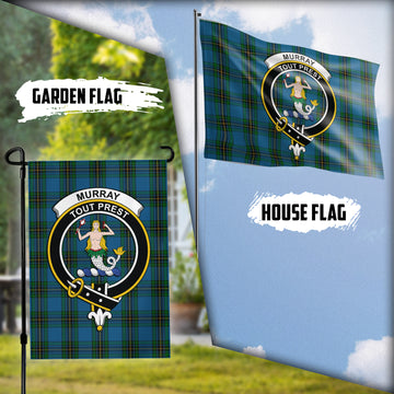 Murray of Elibank Tartan Flag with Family Crest