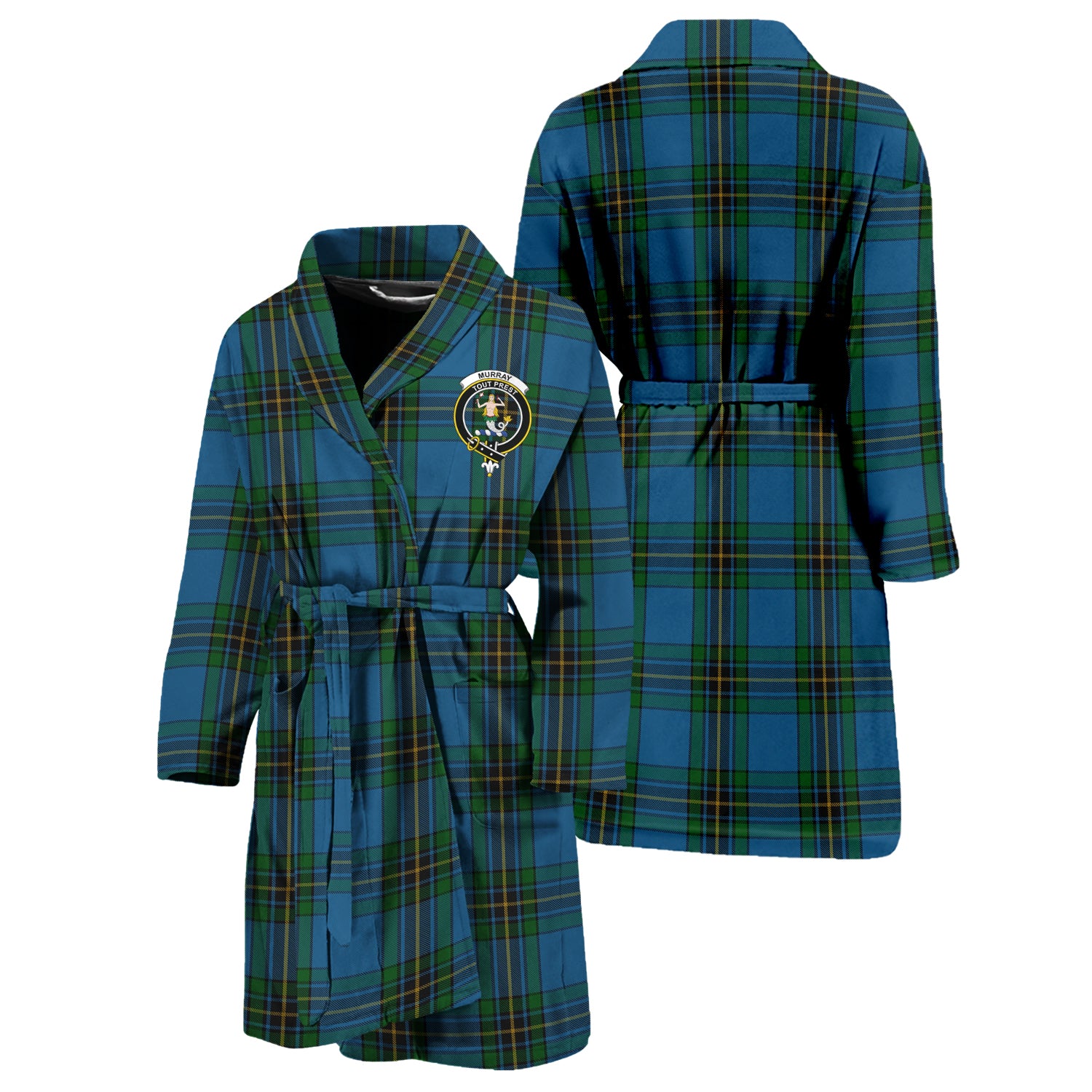 Murray of Elibank Tartan Bathrobe with Family Crest Unisex S - Tartan Vibes Clothing