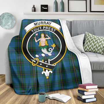 Murray of Elibank Tartan Blanket with Family Crest