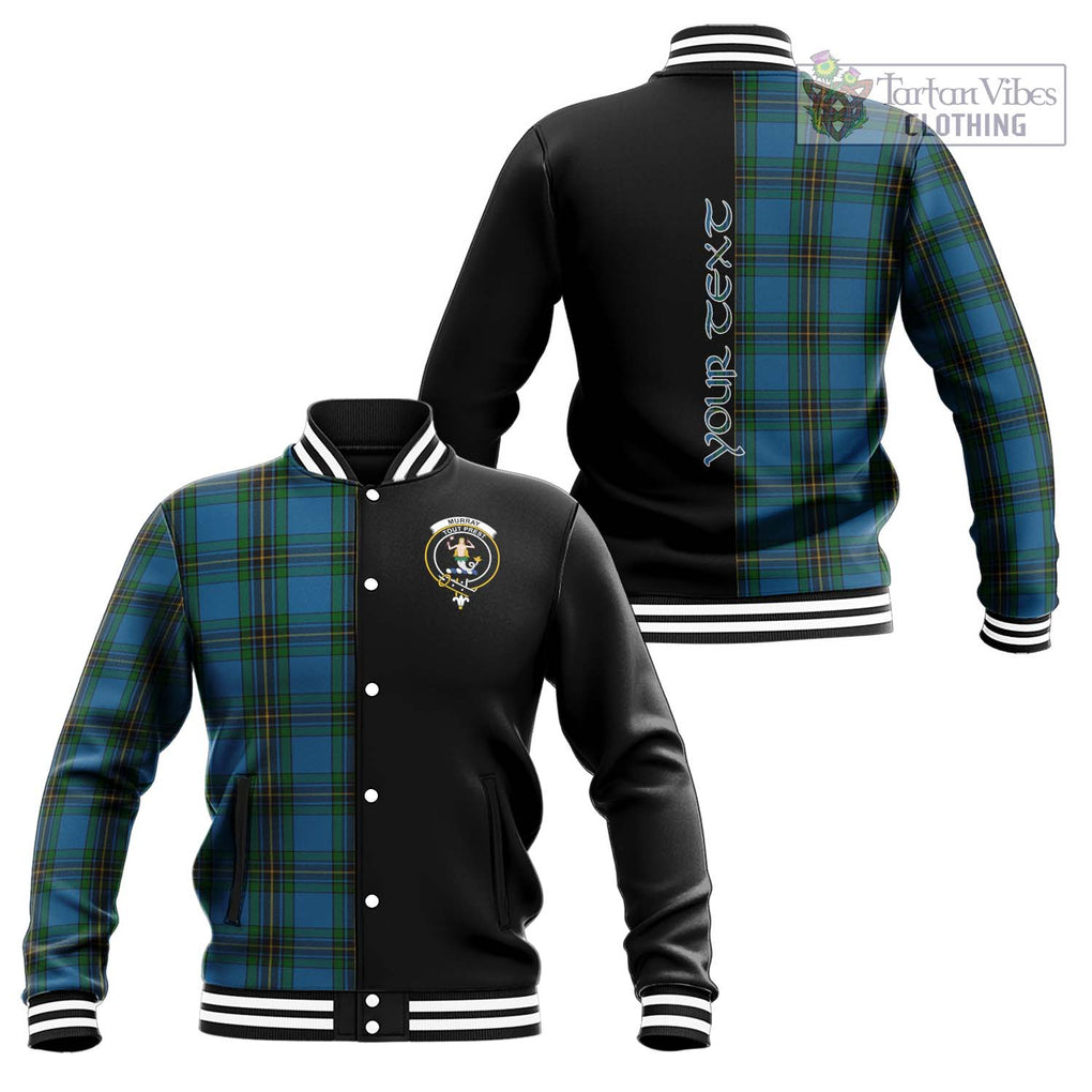 Murray of Elibank Tartan Baseball Jacket with Family Crest and Half Of Me Style Unisex - Tartanvibesclothing Shop