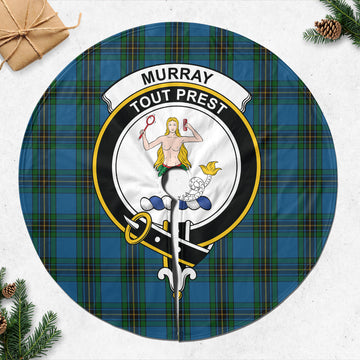 Murray of Elibank Tartan Christmas Tree Skirt with Family Crest