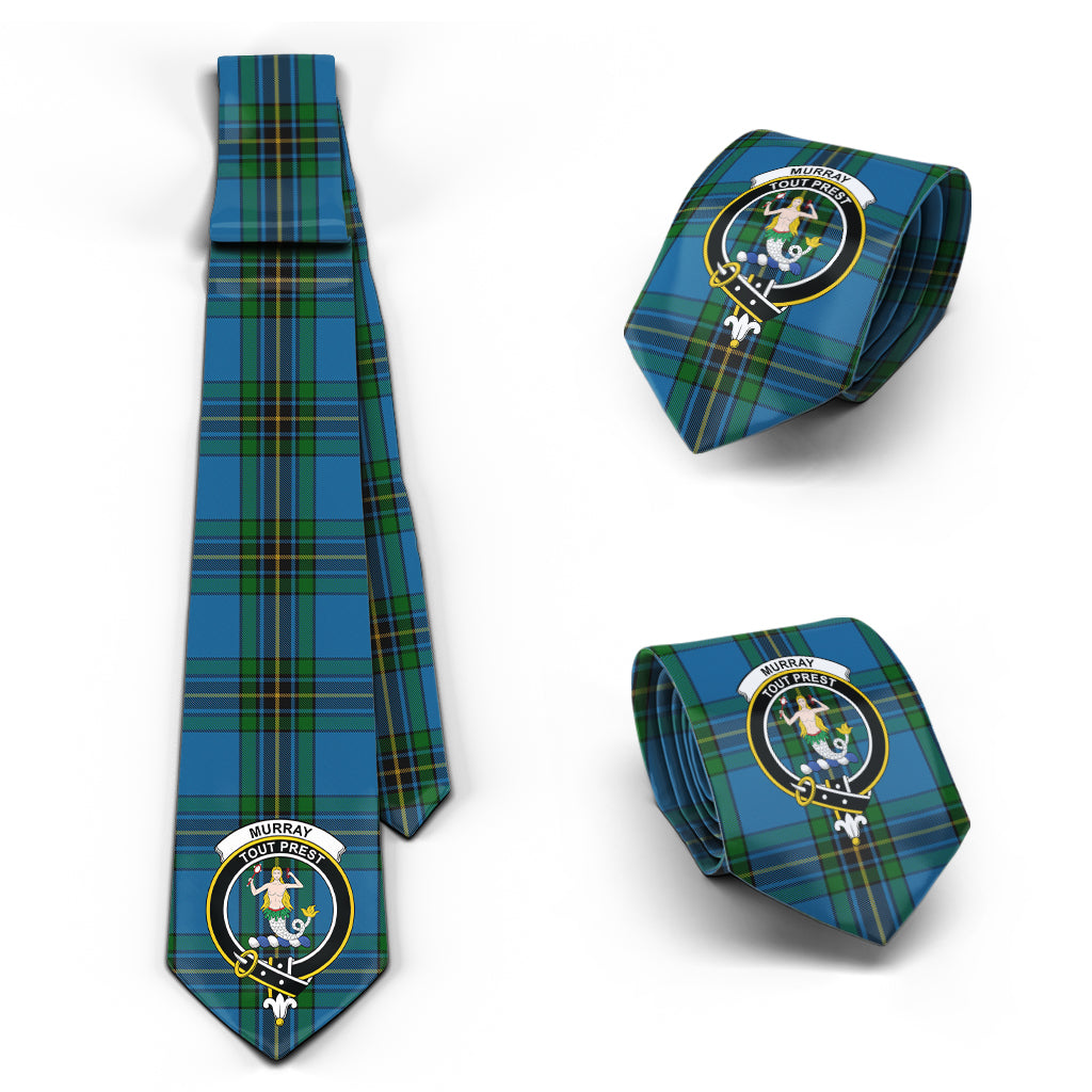 Murray of Elibank Tartan Classic Necktie with Family Crest Necktie One Size - Tartan Vibes Clothing