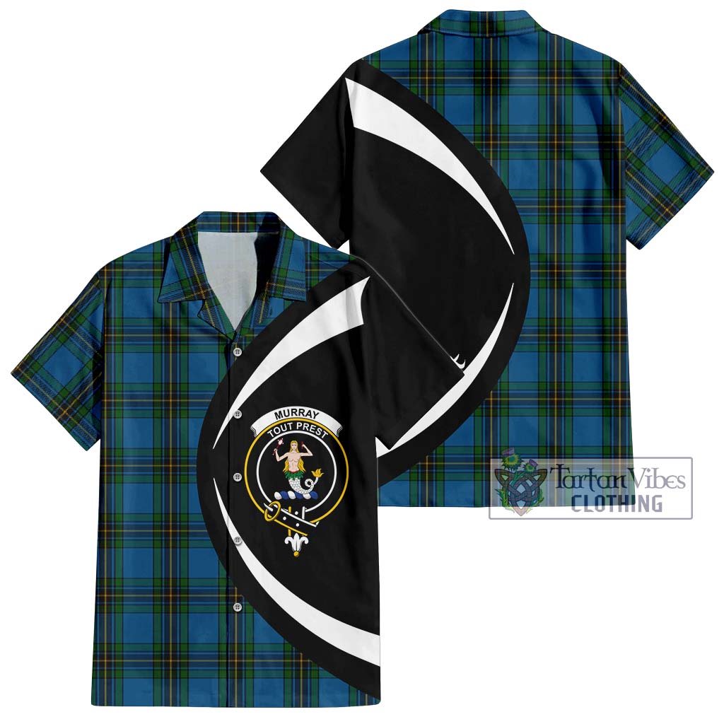 Murray of Elibank Tartan Short Sleeve Button Up with Family Crest Circle Style Kid - Tartan Vibes Clothing