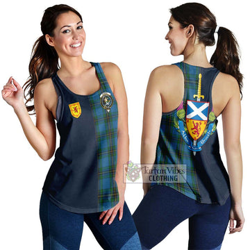 Murray of Elibank Tartan Women's Racerback Tanks Alba with Scottish Lion Royal Arm Half Style