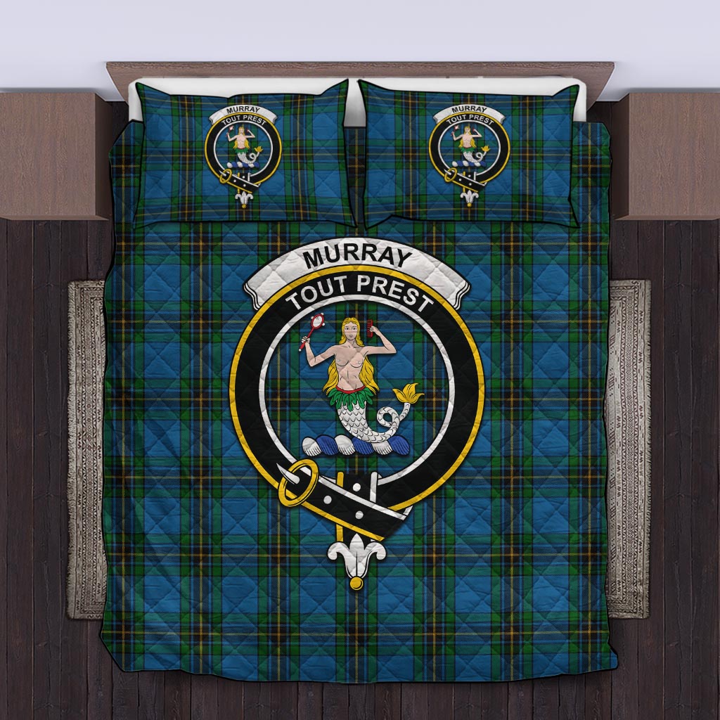 Murray of Elibank Tartan Quilt Bed Set with Family Crest Twin - Tartan Vibes Clothing