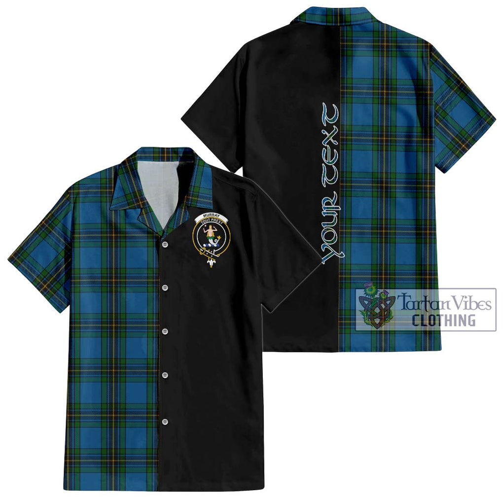 Murray of Elibank Tartan Short Sleeve Button Shirt with Family Crest and Half Of Me Style Kid - Tartanvibesclothing Shop