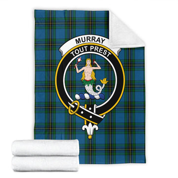 Murray of Elibank Tartan Blanket with Family Crest