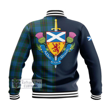 Murray of Elibank Tartan Baseball Jacket Alba with Scottish Lion Royal Arm Half Style