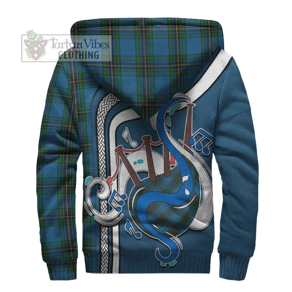 Murray of Elibank Tartan Sherpa Hoodie with Epic Bagpipe Style - Tartanvibesclothing Shop