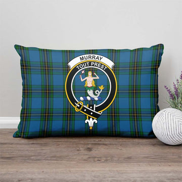 Murray of Elibank Tartan Pillow Cover with Family Crest