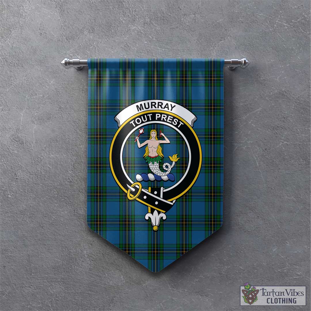 Tartan Vibes Clothing Murray of Elibank Tartan Gonfalon, Tartan Banner with Family Crest