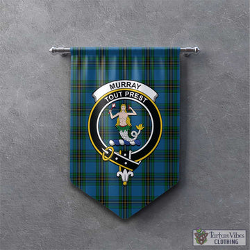 Murray of Elibank Tartan Gonfalon, Tartan Banner with Family Crest