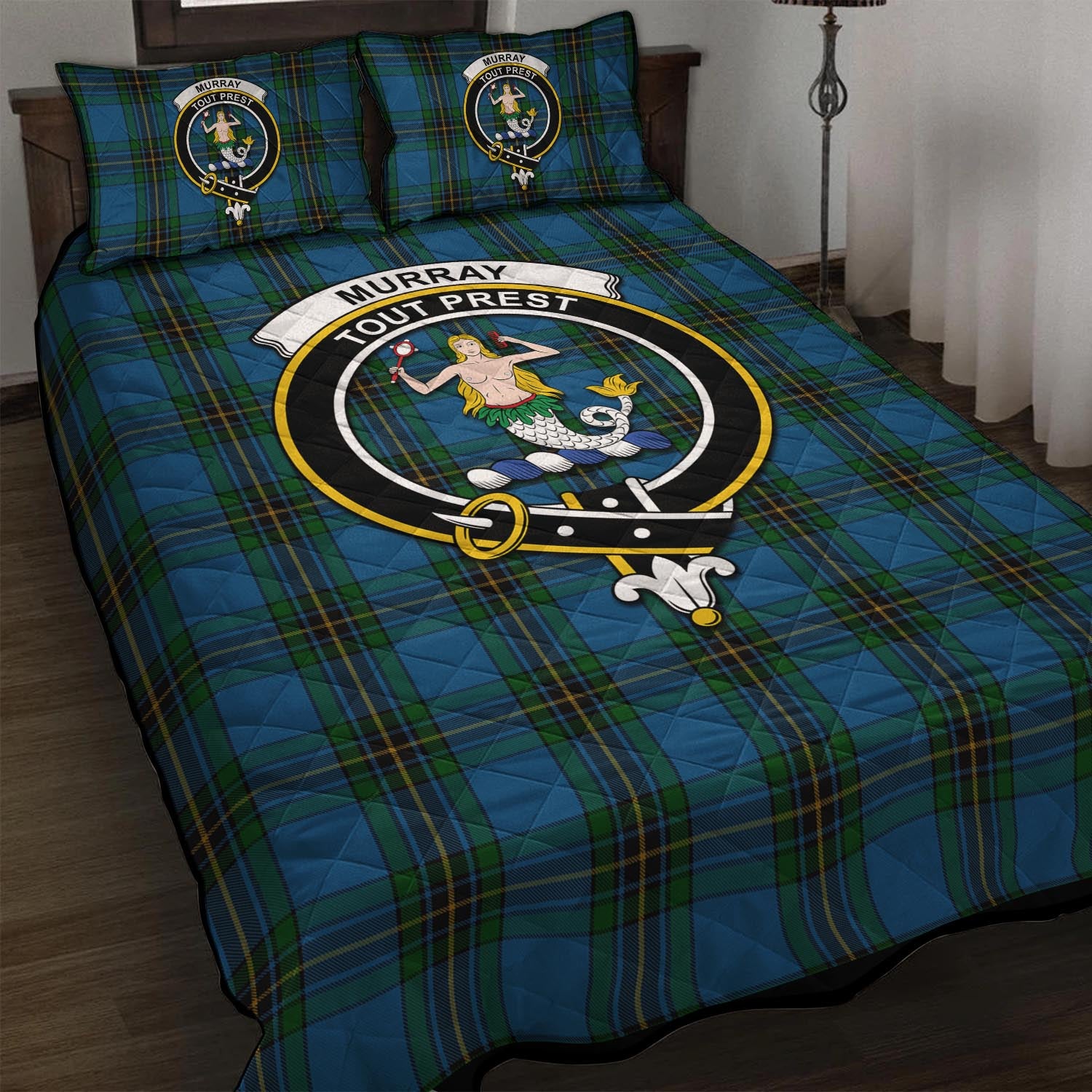 Murray of Elibank Tartan Quilt Bed Set with Family Crest - Tartan Vibes Clothing