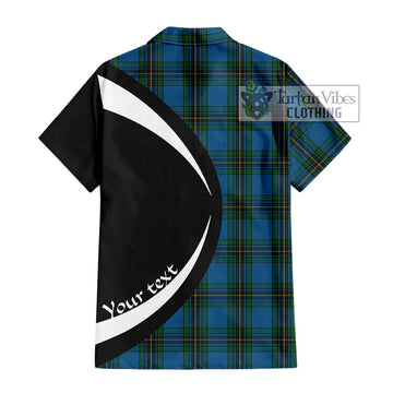 Murray of Elibank Tartan Short Sleeve Button Up with Family Crest Circle Style