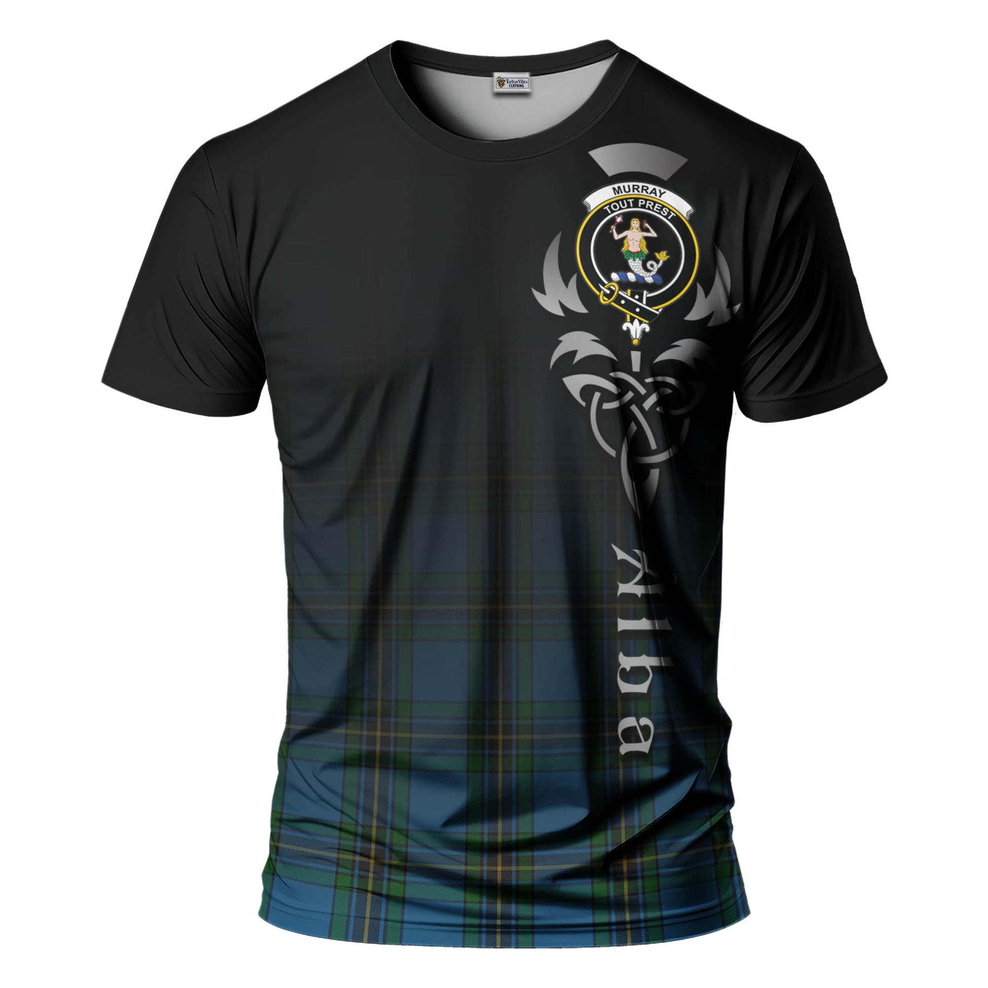 Tartan Vibes Clothing Murray of Elibank Tartan T-Shirt Featuring Alba Gu Brath Family Crest Celtic Inspired