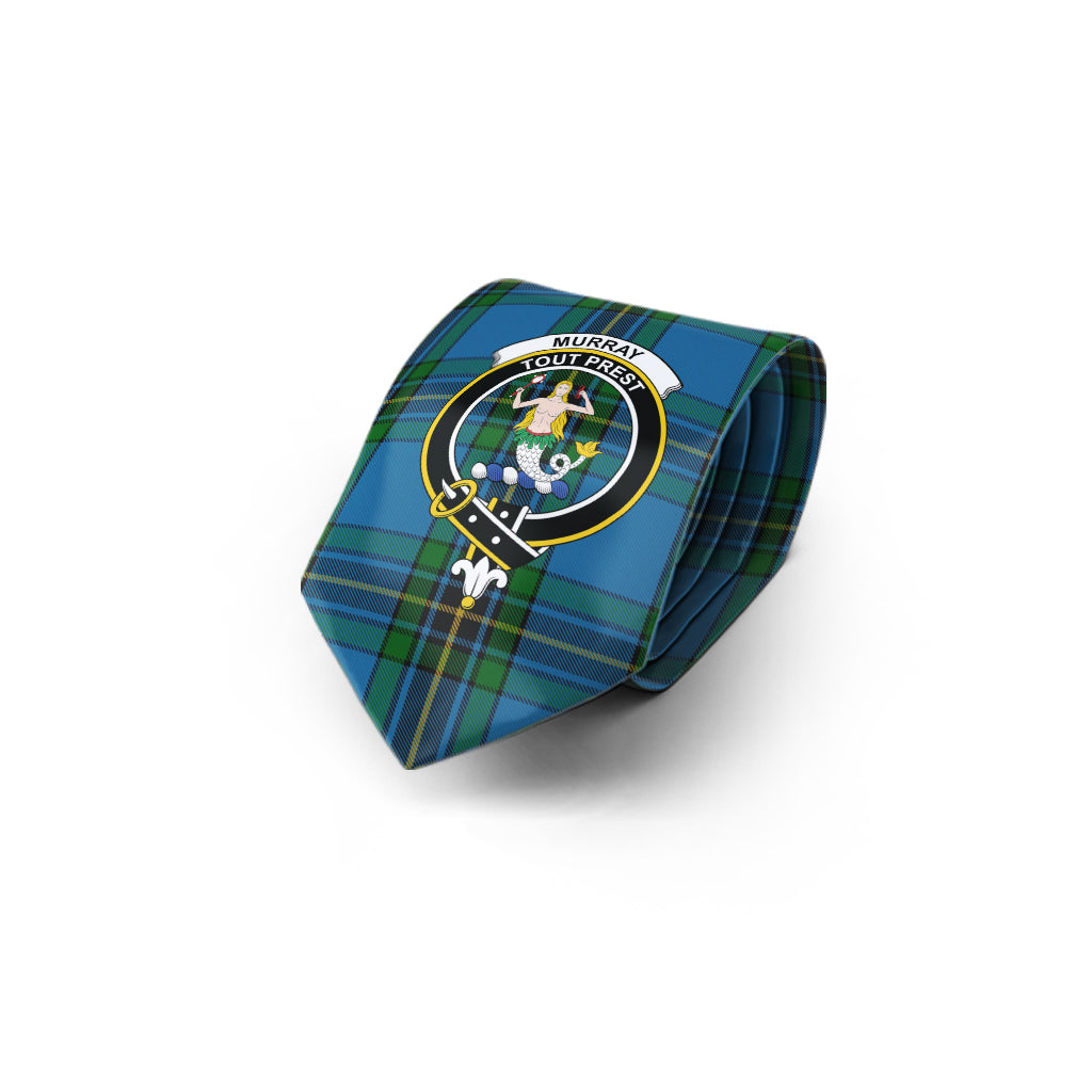 Murray of Elibank Tartan Classic Necktie with Family Crest - Tartan Vibes Clothing