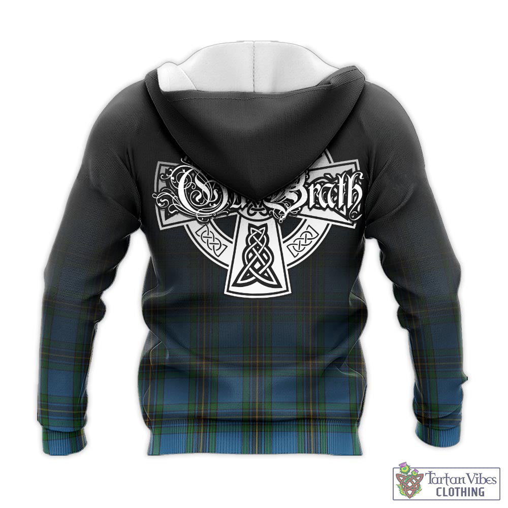 Tartan Vibes Clothing Murray of Elibank Tartan Knitted Hoodie Featuring Alba Gu Brath Family Crest Celtic Inspired