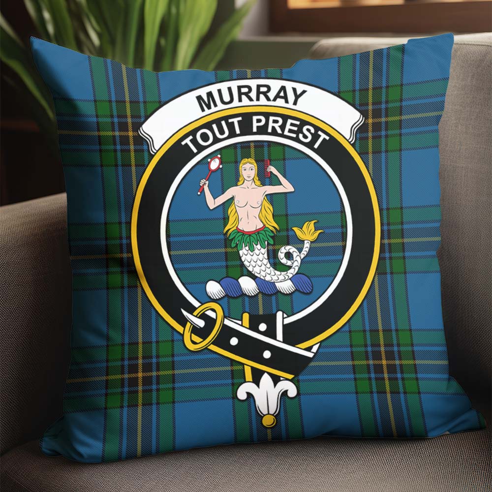 Murray of Elibank Tartan Pillow Cover with Family Crest - Tartanvibesclothing