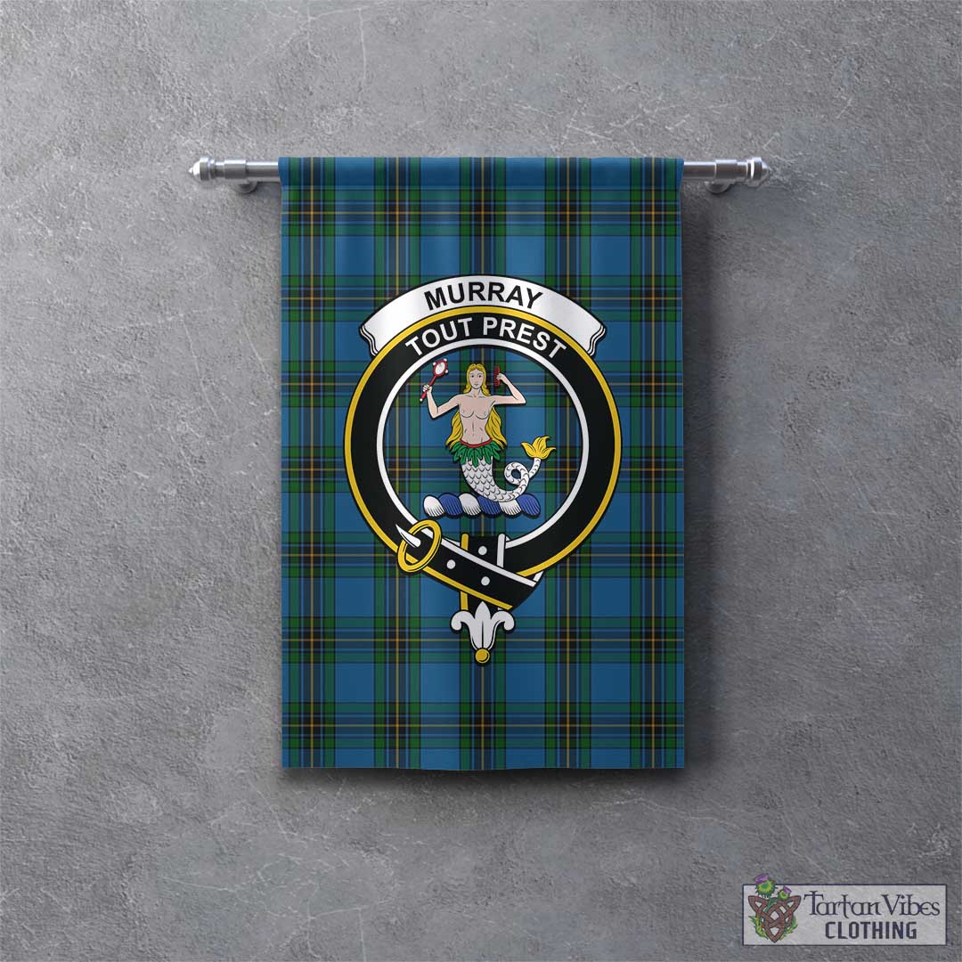 Tartan Vibes Clothing Murray of Elibank Tartan Gonfalon, Tartan Banner with Family Crest