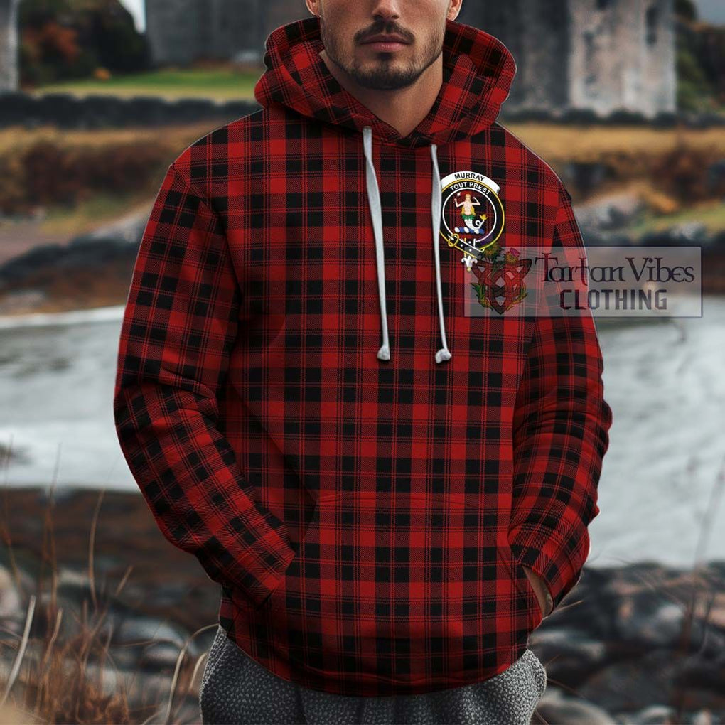 Murray of Ochtertyre Tartan Cotton Hoodie with Family Crest Pullover Hoodie XS - Tartan Vibes Clothing