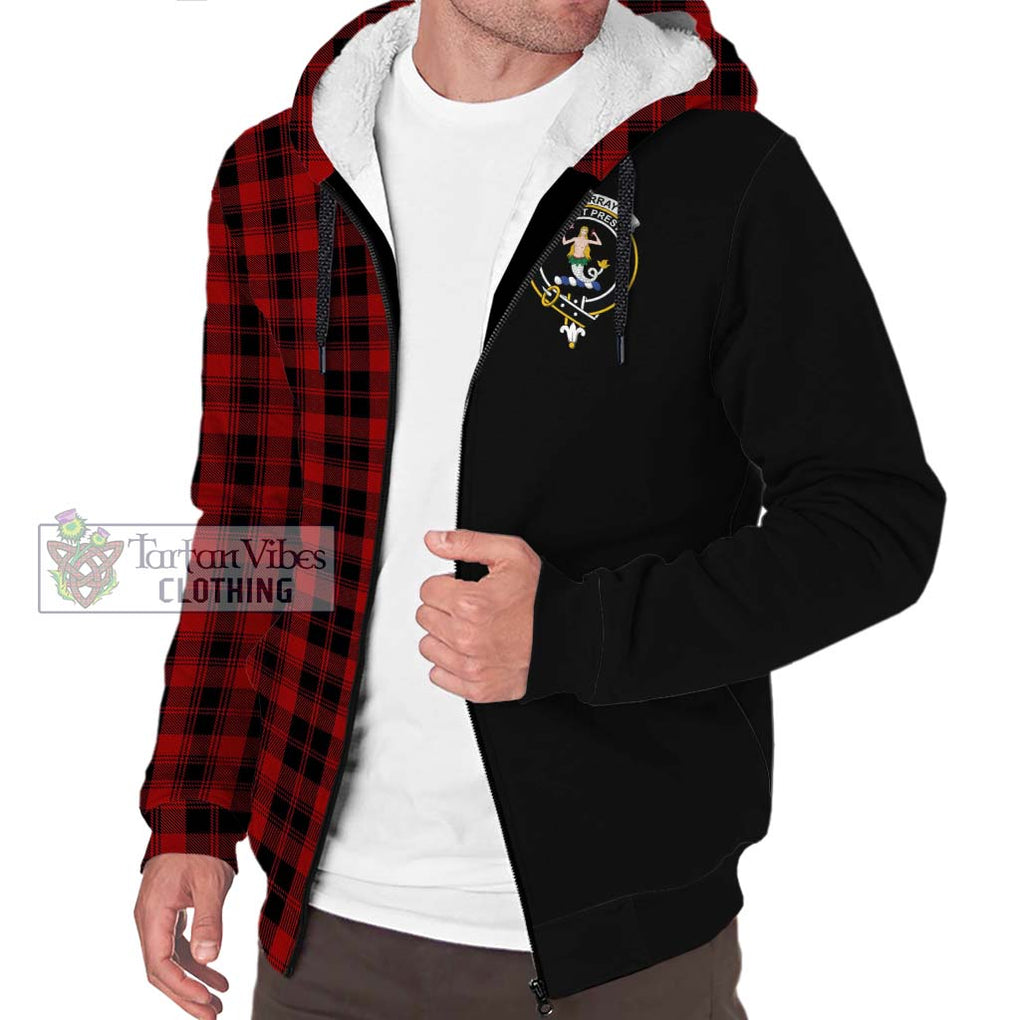 Murray of Ochtertyre Tartan Sherpa Hoodie with Family Crest and Half Of Me Style Unisex S - Tartanvibesclothing Shop