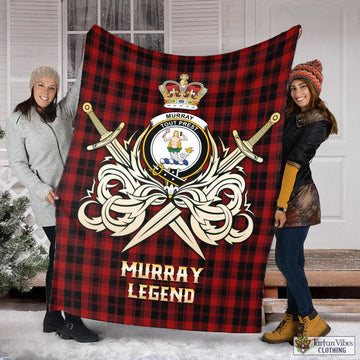 Murray of Ochtertyre Tartan Blanket with Clan Crest and the Golden Sword of Courageous Legacy