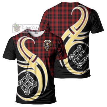 Murray of Ochtertyre Tartan T-Shirt with Family Crest and Celtic Symbol Style