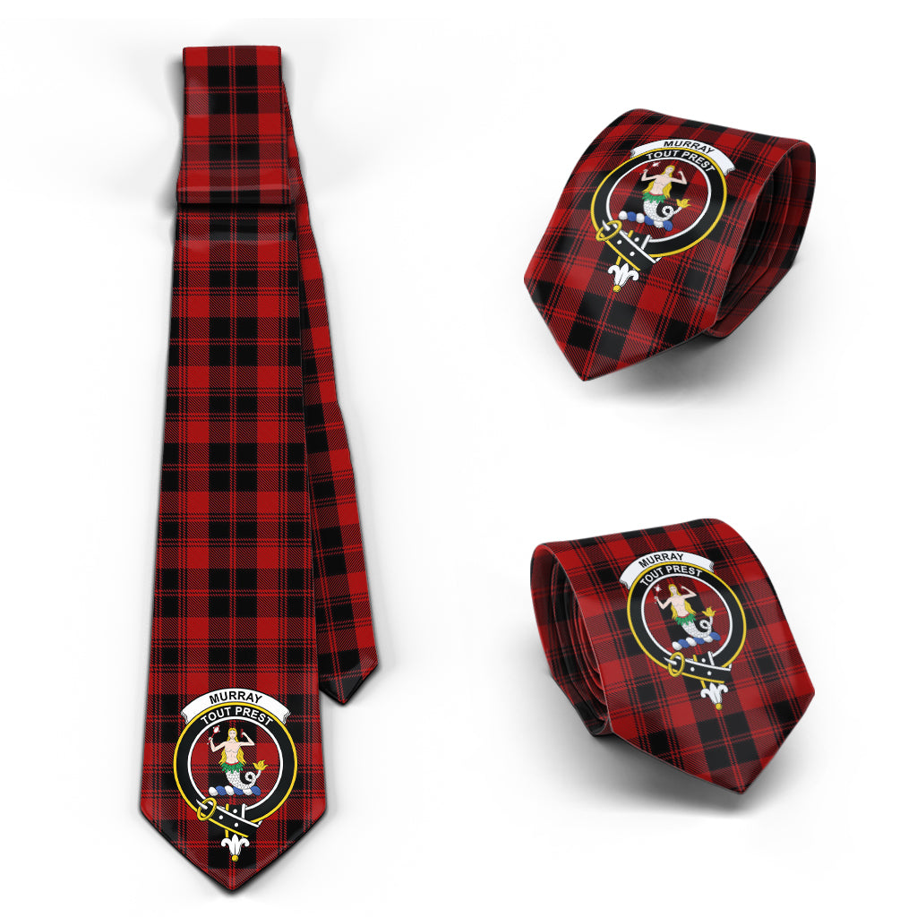 Murray of Ochtertyre Tartan Classic Necktie with Family Crest Necktie One Size - Tartan Vibes Clothing