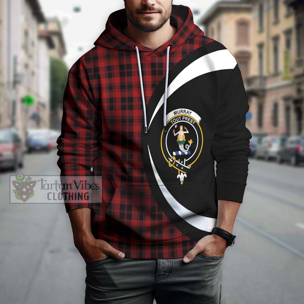 Tartan Vibes Clothing Murray of Ochtertyre Tartan Hoodie with Family Crest Circle Style