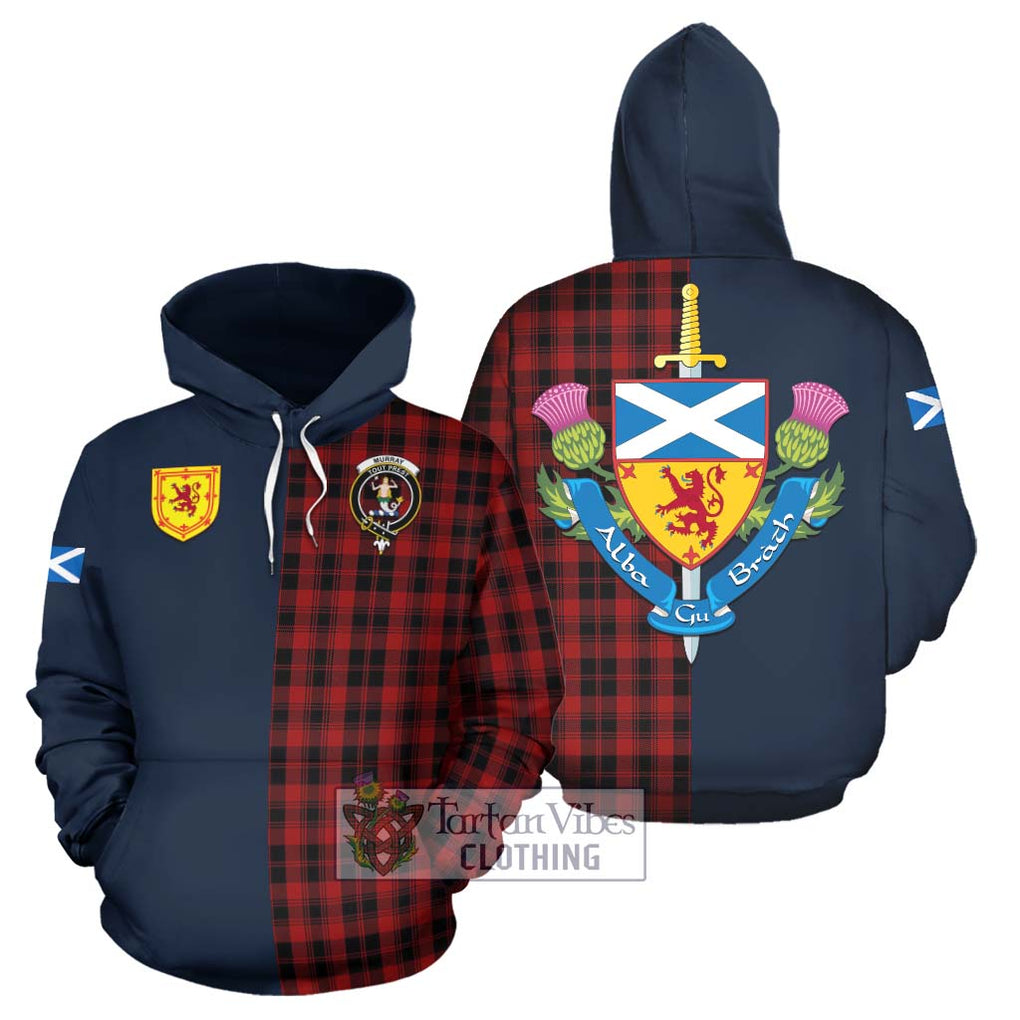 Tartan Vibes Clothing Murray of Ochtertyre Tartan Hoodie with Scottish Lion Royal Arm Half Style