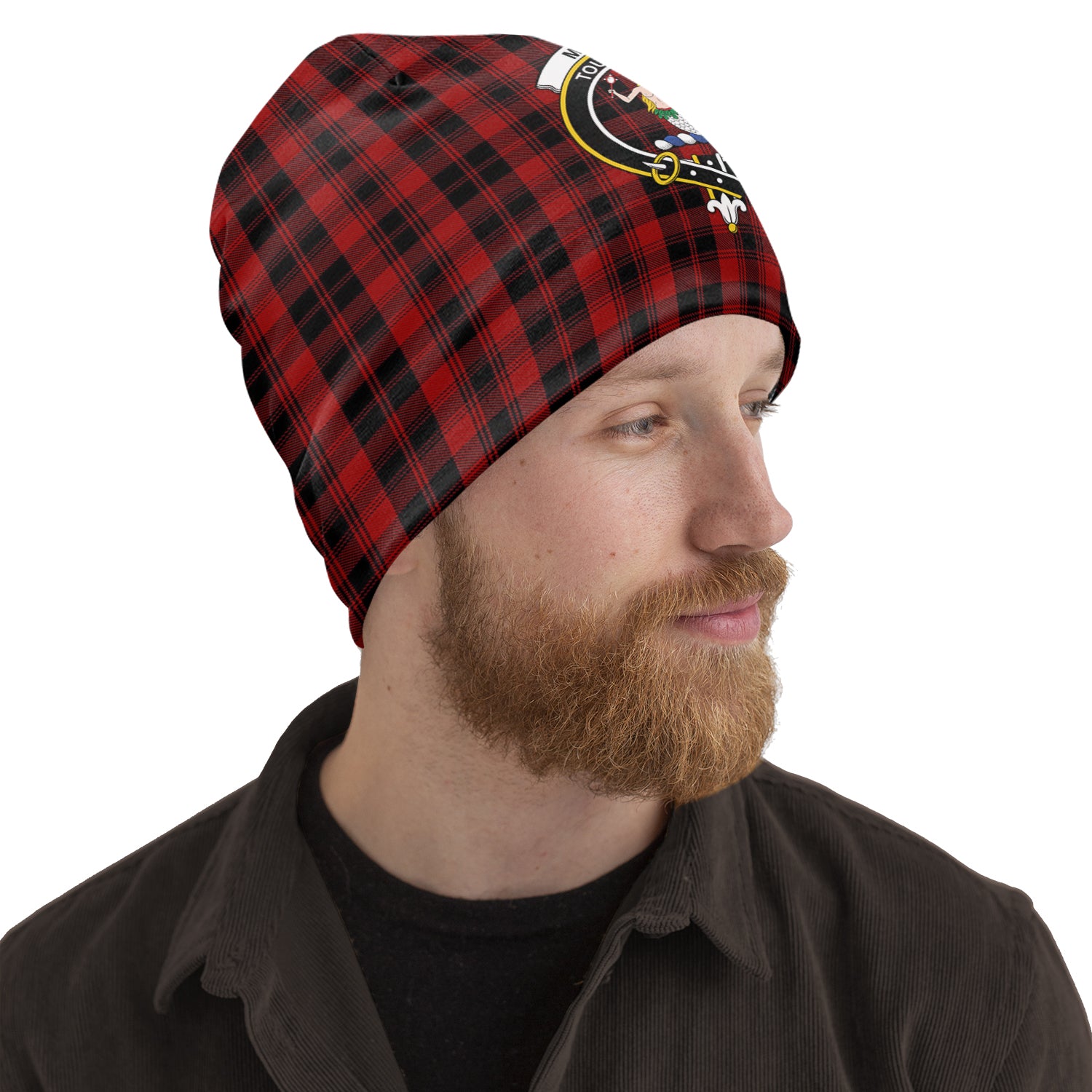 Murray of Ochtertyre Tartan Beanies Hat with Family Crest One Size 10.5*10.2 inches - Tartan Vibes Clothing