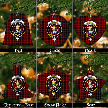 Murray of Ochtertyre Tartan Christmas Ceramic Ornaments with Family Crest