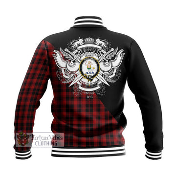 Murray of Ochtertyre Tartan Baseball Jacket with Family Crest and Military Logo Style