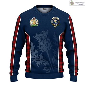 Murray of Ochtertyre Tartan Knitted Sweatshirt with Family Crest and Scottish Thistle Vibes Sport Style