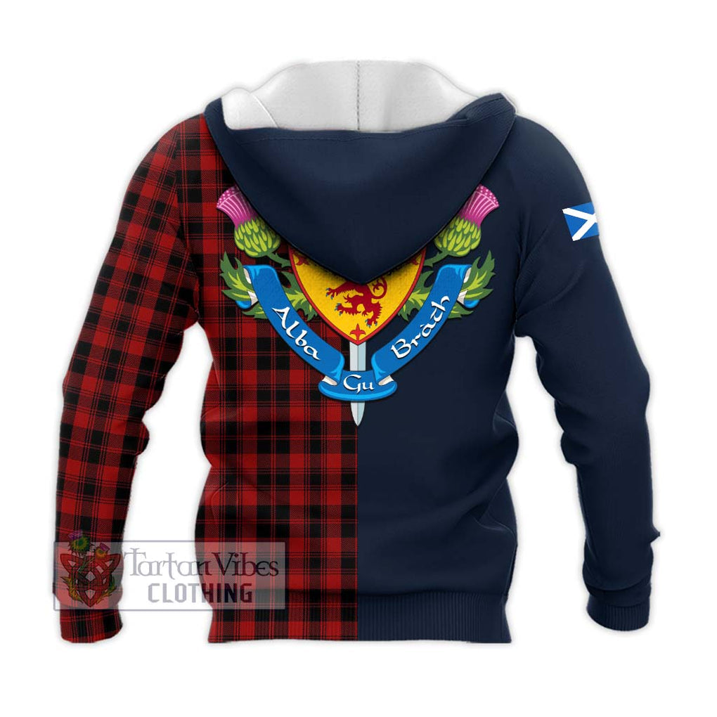 Tartan Vibes Clothing Murray of Ochtertyre Tartan Knitted Hoodie with Scottish Lion Royal Arm Half Style