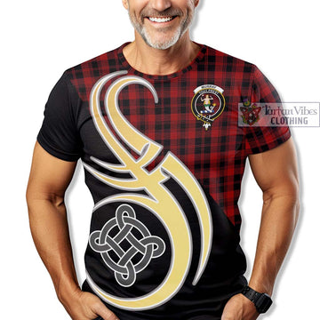 Murray of Ochtertyre Tartan T-Shirt with Family Crest and Celtic Symbol Style