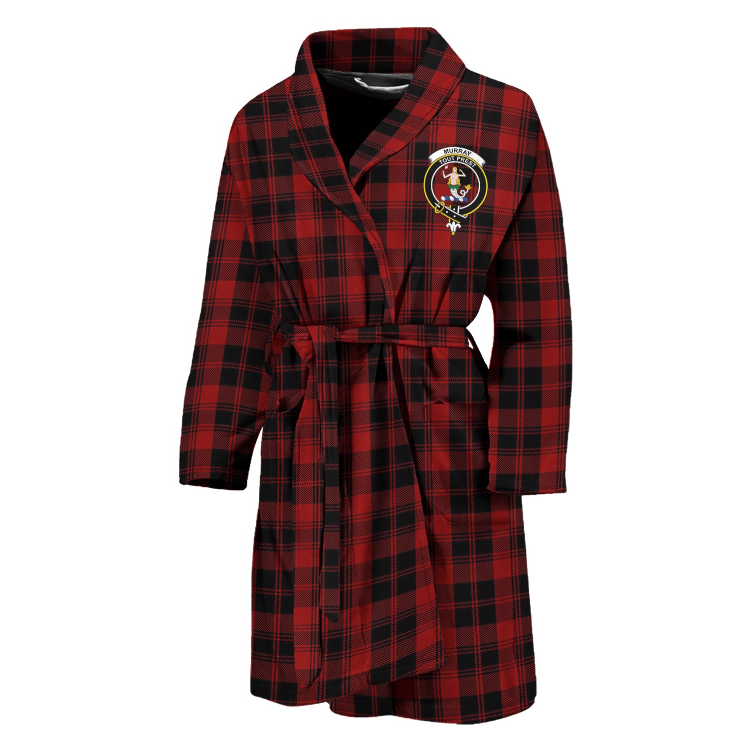 Murray of Ochtertyre Tartan Bathrobe with Family Crest Unisex M - Tartan Vibes Clothing