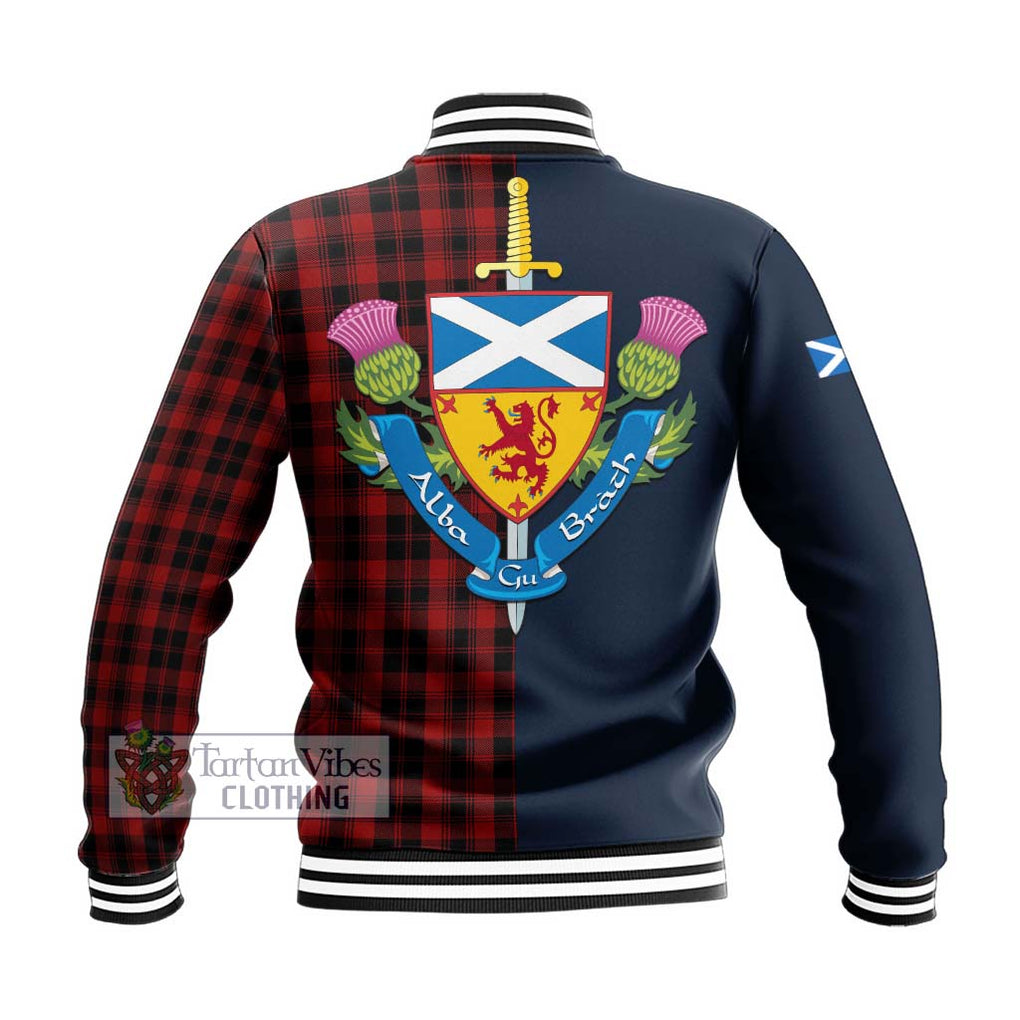 Tartan Vibes Clothing Murray of Ochtertyre Tartan Baseball Jacket with Scottish Lion Royal Arm Half Style