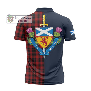 Murray of Ochtertyre Tartan Zipper Polo Shirt Alba with Scottish Lion Royal Arm Half Style