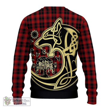 Murray of Ochtertyre Tartan Ugly Sweater with Family Crest Celtic Wolf Style