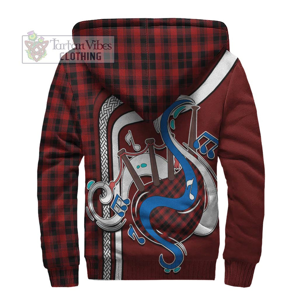 Murray of Ochtertyre Tartan Sherpa Hoodie with Epic Bagpipe Style - Tartanvibesclothing Shop