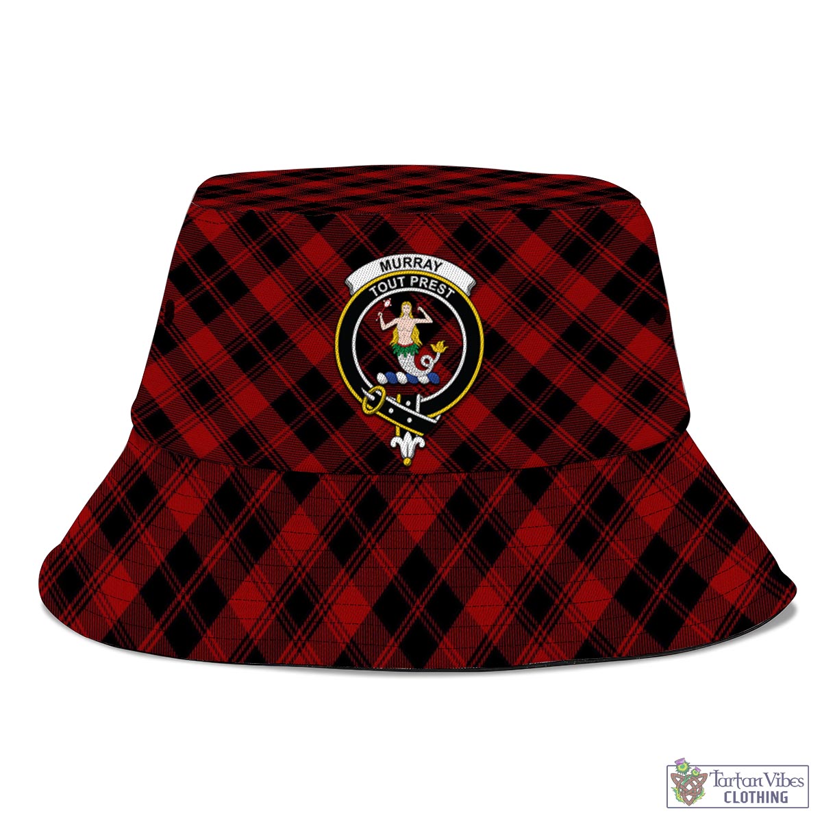 Tartan Vibes Clothing Murray of Ochtertyre Tartan Bucket Hat with Family Crest