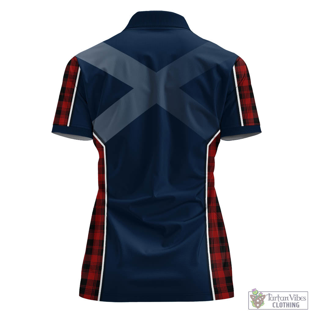 Tartan Vibes Clothing Murray of Ochtertyre Tartan Women's Polo Shirt with Family Crest and Scottish Thistle Vibes Sport Style