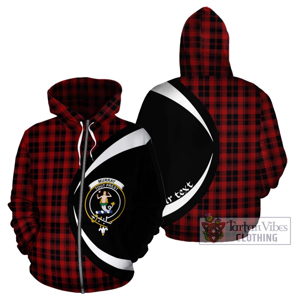 Tartan Vibes Clothing Murray of Ochtertyre Tartan Hoodie with Family Crest Circle Style